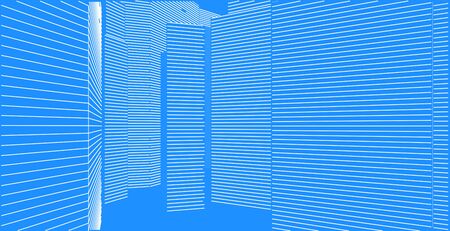 Architecture building 3d illustration, modern urban architecture abstract background design.の写真素材
