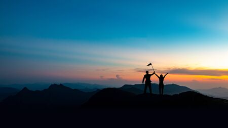 Business men and women Happy with their success Concept of successの写真素材