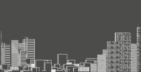 Cityscape modern architecture, office building cityscape background. Skyscraper sketch drawing.の写真素材