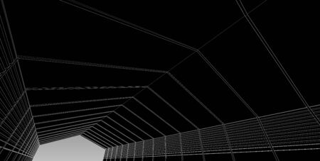 3D illustration architecture building perspective lines, modern urban architecture abstract background design. Architecture building 3d illustration ,Abstract Architecture Background.の写真素材