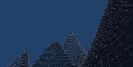 Abstract 3d wireframe terrain ,3d Illustration ,Outline curve
