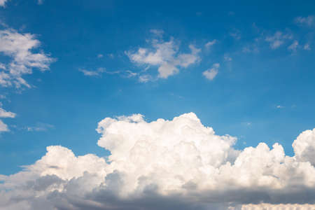 Nature skyscape, Large white clouds in the blue skyの写真素材