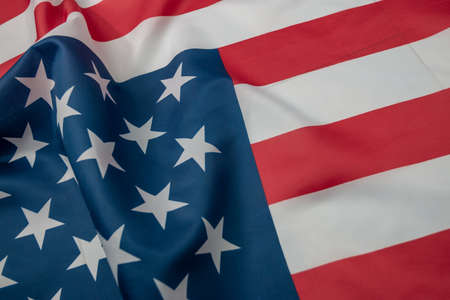 Close-up american flag, USA flag background with copy space. Top viewの写真素材