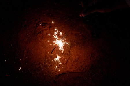 Lighting and glittering light with a cheerful child, fun at the party.