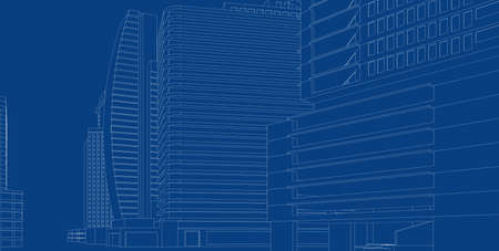 Architecture building 3d illustration, modern urban architecture abstract background design, Abstract Architecture Background.の写真素材