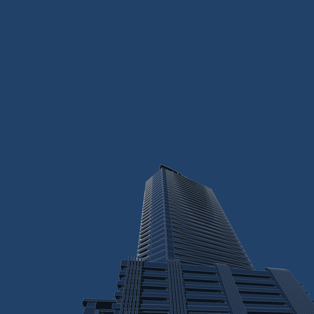Architecture building 3d illustration, 3D illustration architecture building perspective lines,...