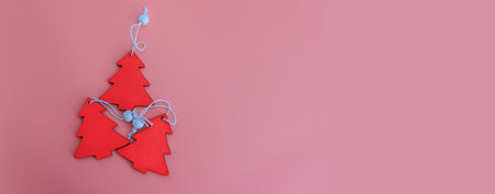 Christmas background, Cute Small Handmade Wooden Christmas Tree