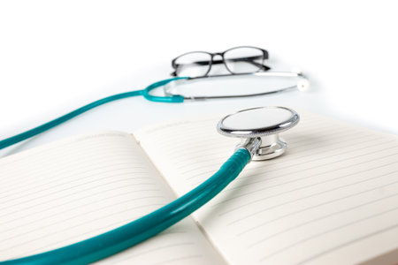 Doctor's tools on white background, Medical, health care conceptの写真素材