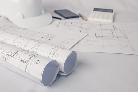 Architect, engineer concept, Represents the working style of architects, engineers With construction...