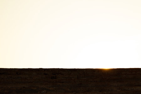 Empty concrete stairs on sunset sky background, Ambitions concept and Successful.の写真素材
