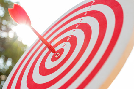 Rushing to the goal with absolute precision, So both of that represent a challenge in business marketing as concept.の写真素材