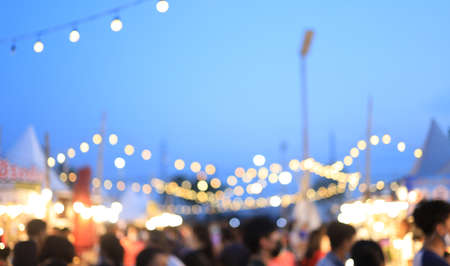 Blur the background of the food festival in the early eveningの写真素材