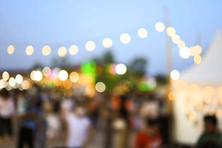 Blur the background of the food festival in the early eveningの写真素材