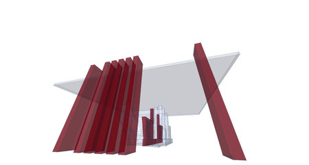 Abstract sketch, Architectural ,Construction ,Wireframeの写真素材