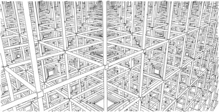 Abstract sketch, Architectural ,Construction ,Wireframeの写真素材