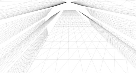 Abstract sketch, Architectural ,Construction ,Wireframeの写真素材