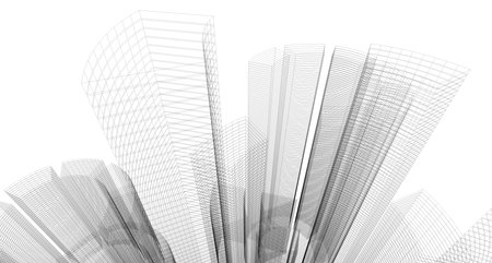 Abstract architectural drawing sketch,Illustrationの写真素材