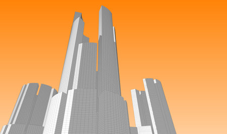 Abstract architectural drawing sketch,Illustrationの写真素材