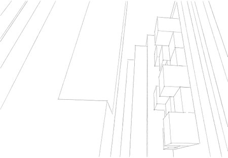 Abstract architectural drawing sketch,Illustrationの写真素材