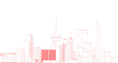 Abstract architectural drawing sketch,Illustrationの写真素材