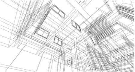 Abstract sketch, Architectural ,Construction ,Wireframeの写真素材