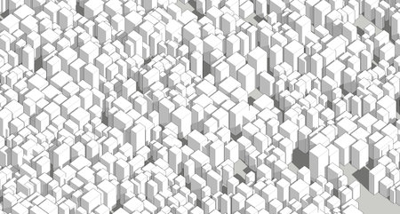 Wireframe,panorama, architecture abstract, 3d illustrationの写真素材