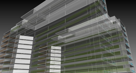 Abstract architectural drawing sketch,Illustrationの写真素材