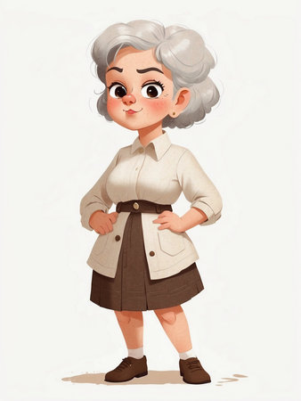 Decisive, Commanding, and Fierce Woman with an Old-fashioned Charm. Character designの素材