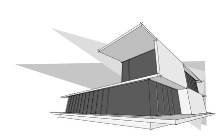 3D Architectural Perspective and Sketch Designsのイラスト素材
