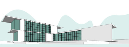 3D Architectural Perspective and Sketch Designsのイラスト素材