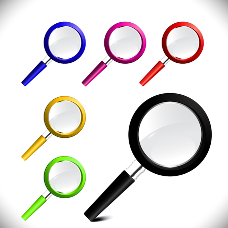Set colorful magnifiers icon designのイラスト素材