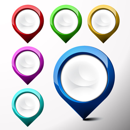 Set colorful round pointer icon isolated on white backgroundのイラスト素材