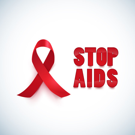 Red ribbon. Stop AISD backgroundのイラスト素材