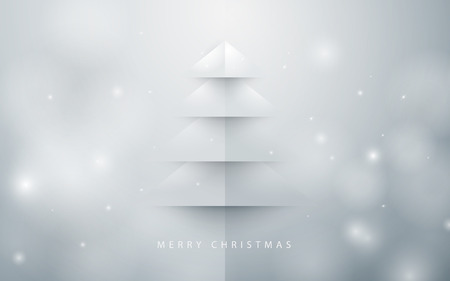 Abstract christmas tree background. Paper art styleのイラスト素材