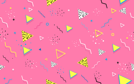 Abstract trendy geometric line shapes seamless pattern.のイラスト素材