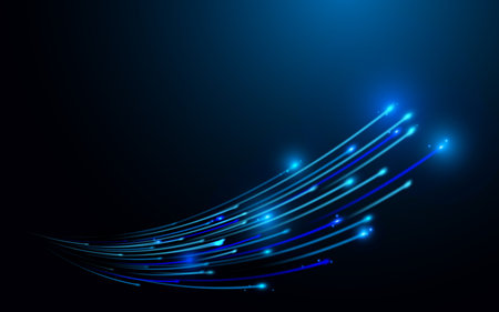 Abstract lines connection network and futuristic technology connection concept dark blue backgroundのイラスト素材