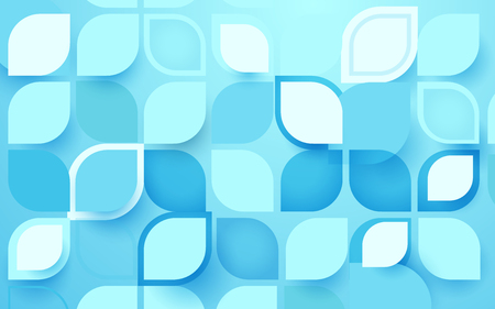 Abstract geometric vintage shape pattern in blue and white color backgroundのイラスト素材