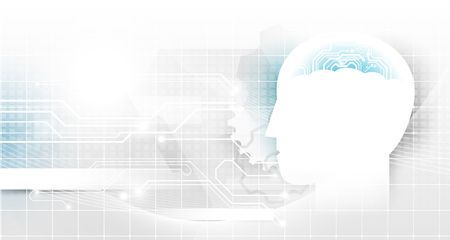 Artificial intelligence and with circuit brain on Abstract technology futuristic concept backgroundのイラスト素材