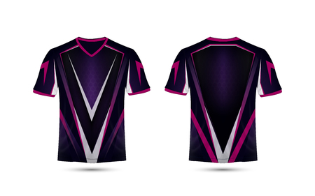 Purple, pink and black layout e-sport t-shirt design templateのイラスト素材