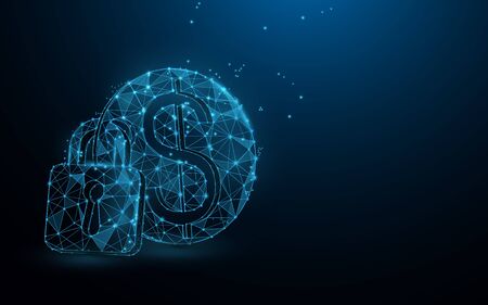 Money lock icon. Dollar coin with lock. Safety and insurance money conceptのイラスト素材