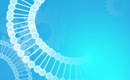 Abstract blue DNA double helix. Healthcare and science pattern medical innovation concept backgroundのイラスト素材