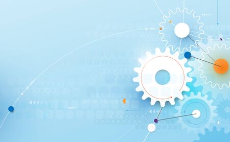 Abstract geometric and gear wheel with technology hi-tech futuristic concept backgroundのイラスト素材
