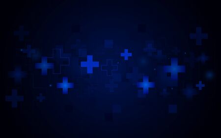 Abstract geometric medical cross shape medicine and science concept background. Technology Hi-tech futuristic digital innovation のイラスト素材