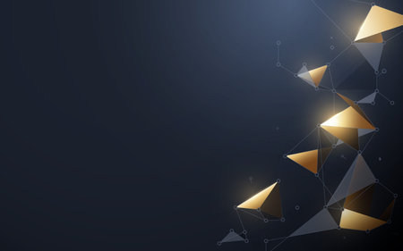 Abstract futuristic background. Molecules technology with polygonal shapes. Connection network...