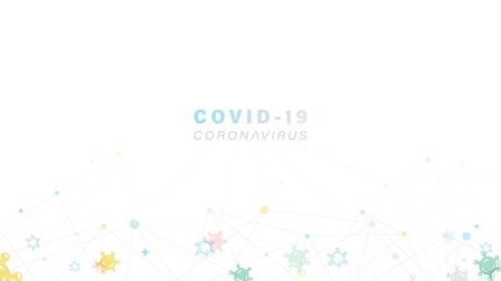 Coronavirus 2019-nCoV concept. Abstract polygonal and connecting dots background. Vector illustrationのイラスト素材