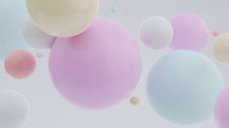3d Rendering of Colorful Balls. Abstract Geometric Design Elements Circle Balls Background. Realistic Illustrationの写真素材