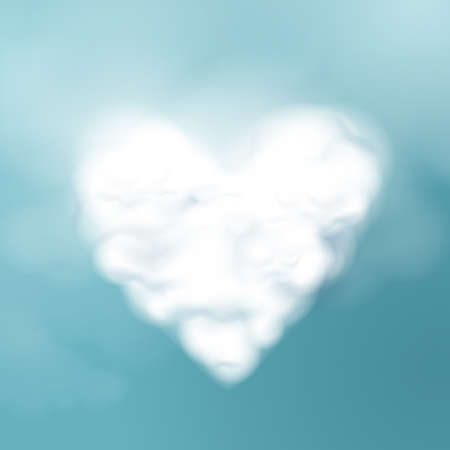 Valentines day. Cloud shape of a heart. 3d vector illustrationのイラスト素材