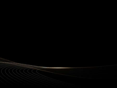 Abstract gold wavy lines with the luxury concept on black background. Vector illustrationのイラスト素材