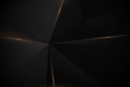 Abstract 3d polygonal pattern luxury black with gold background. Vector illustrationのイラスト素材
