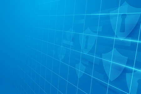 Abstract cybersecurity network internet protection Concept. Shield Lock. Future technology. Vector illustrationのイラスト素材